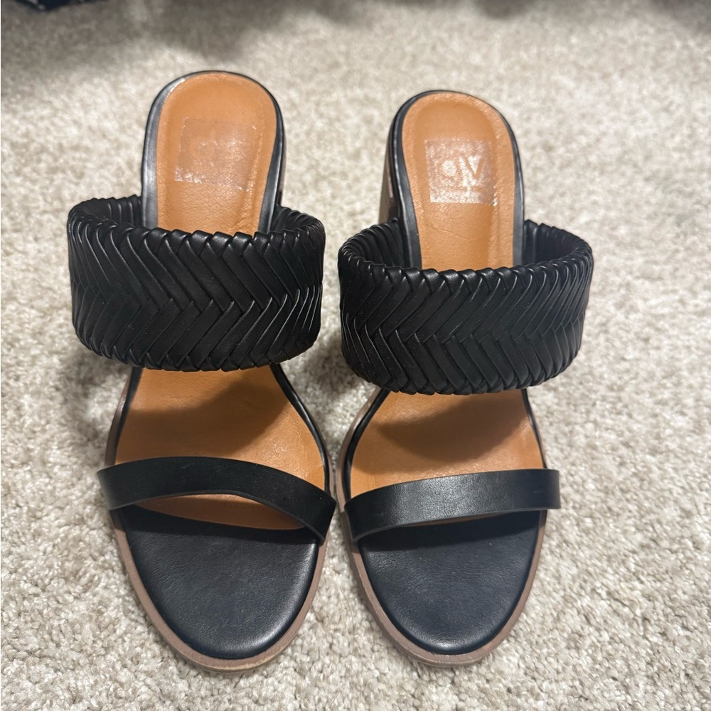 Dolce Vita Black Woven Strap Mules
